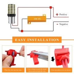 50W 6ohm LED Aluminum Load Resistors 2PCS Turn Signal Flasher Adaptor Resistor