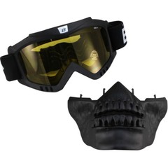 2 Birdz Eyewear Skullbird Detachable Skull Mask Goggles Smoke Lens + Yellow Lens