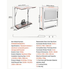Uimoso 36×36 in Aluminum Alloy Concession Window with Foldable Shelf