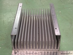 Machined Aluminum Heat Sink 10×6.5×1.75″ With Mount Flanges ~6 Pounds
