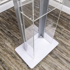 Returned Item Clear Acrylic Plexiglass Podium Metal Corners Church Pulpit