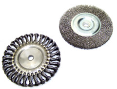 2 pc set 6″ Steel Wire Wheel Brush and 6″ Coarse Knotted Knot for Bench Grinder