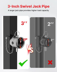 8000 Lbs Weld-On Pipe Swivel Trailer Jack, 20-24V Cordless Drill Compatible, 28.