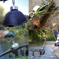 800LBS Neodymium Fishing Magnet Kit Up To Pull Force Super Strong Hunt & Rope
