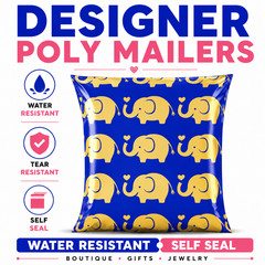 Elephant Poly Mailers 6×9 Self Seal Designer Boutique Shipping Bags Envelopes