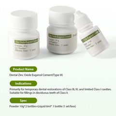 Dental Zinc Oxide Eugenol Cement Kit Self-Curing for Temporary Crowns & Bridges