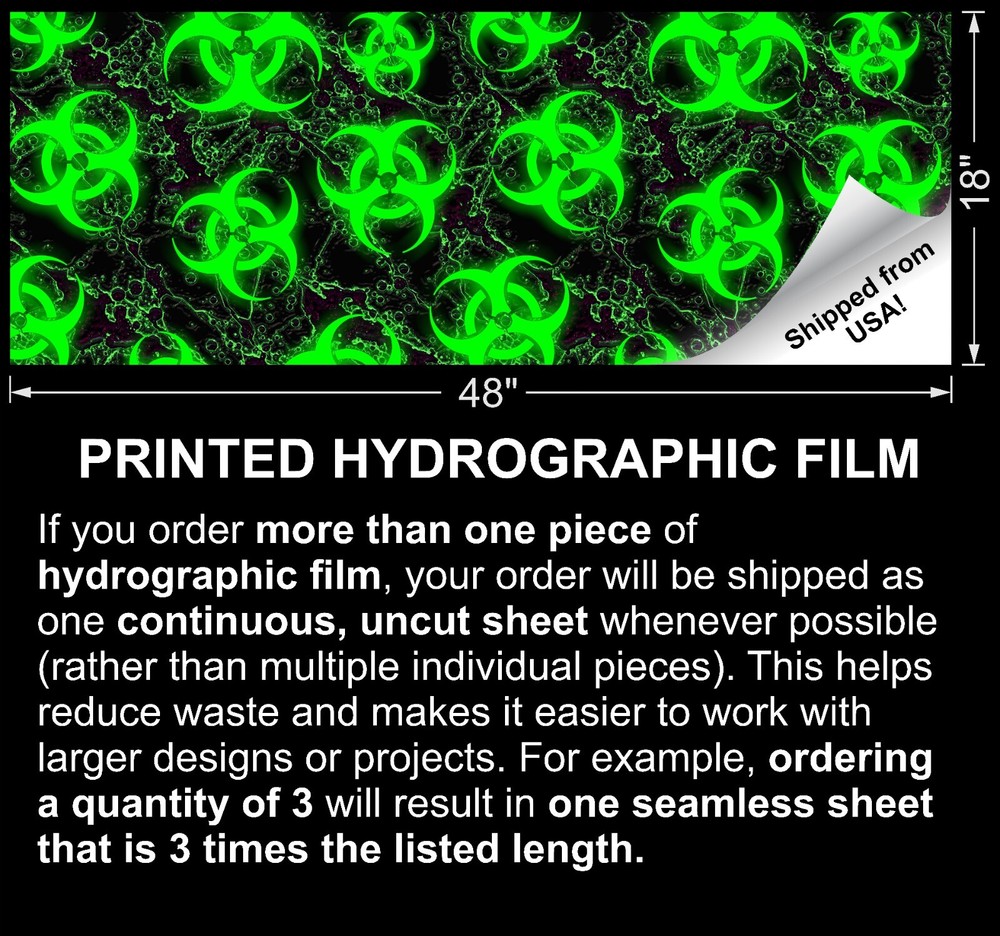 Bio Hazard 42 – 18″x48″ Hydrographic Film Hydro Dipping Dip Water Transfer