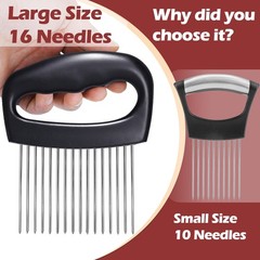 Hendiy Extra-Large Onion Holder for Slicing, 304 Stainless Steel Black