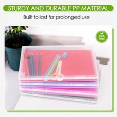 4 Pack Photo Storage Box, Scrapbook Paper Storage Fits 8.5″ x 11.5″ A4 Letter…