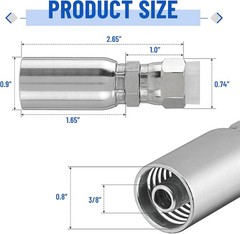 (12) New 3/8″ Hydraulic Hose End Fittings: 3/8″ I.D. Hose x 3/8″ JIC 37 ° Female