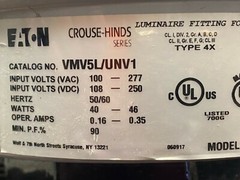 👀 NEW EATON CROUSE-HINDS CHAMP SERIES LED LUMINAIRE 40-46 WATT VMV5L/UNV1 S891