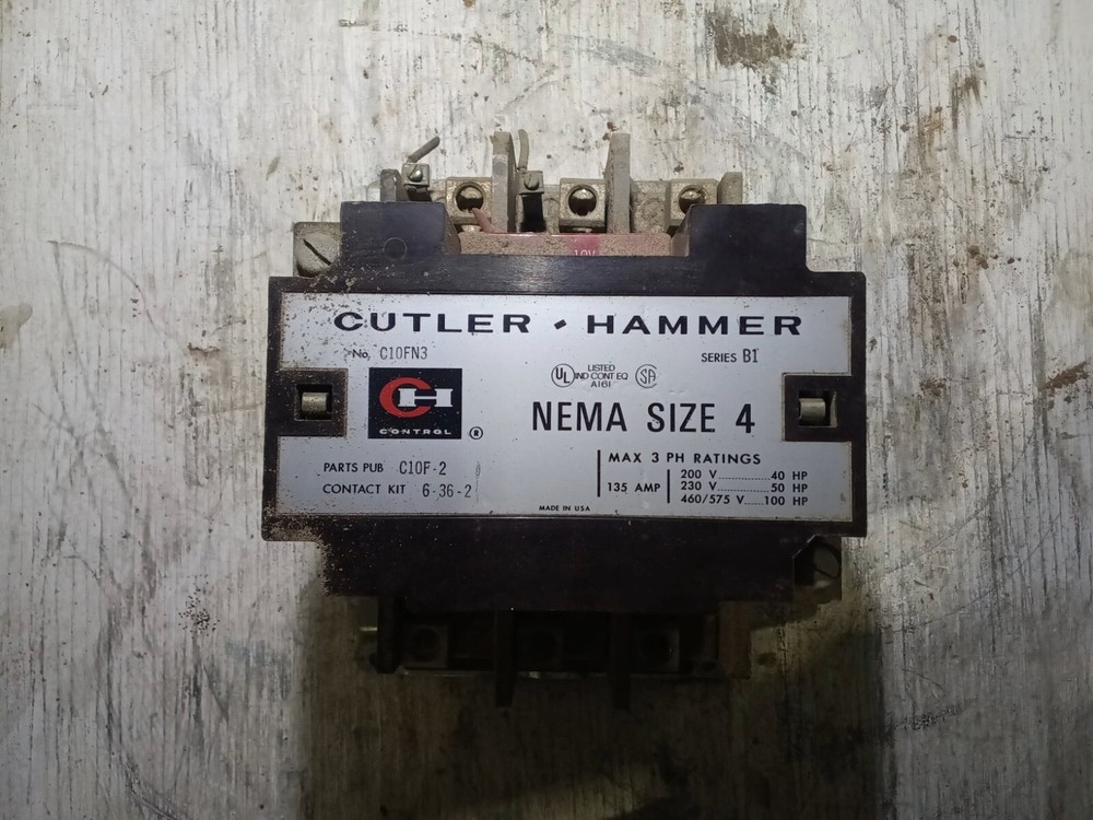 Cutler Hammer C10FN3 Starter 135A 3 Pole NEMA Size 4 (VT20)