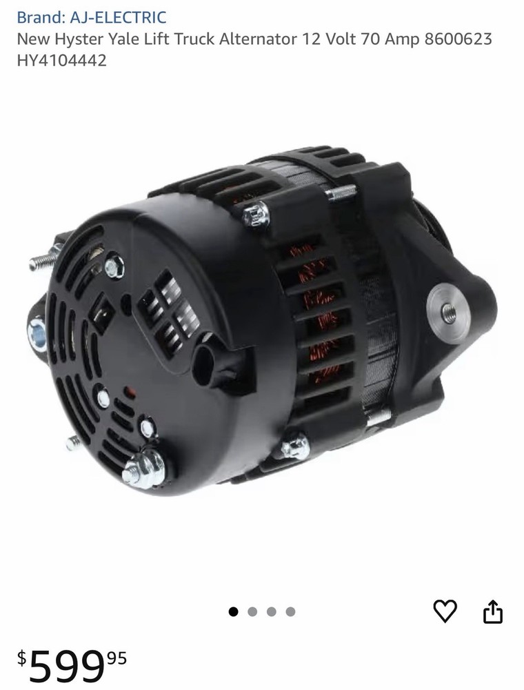 Hyster 4145981, ALTERNATOR ASSEMBLY (PSI 2.4L) (50A) (4-Groove Pulley) H50XT