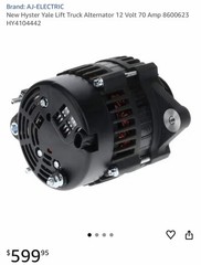 Hyster 4145981, ALTERNATOR ASSEMBLY (PSI 2.4L) (50A) (4-Groove Pulley) H50XT