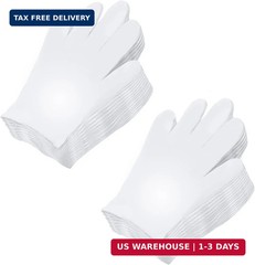 Plus Size White Cotton Glove, 4 Pairs Cotton Moisturizing Gloves for Eczema & Dr