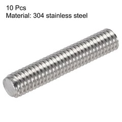 10pcs M6 x 30mm Fully Threaded Rod 304 Stainless Steel Right Hand 1.0mm Pitch