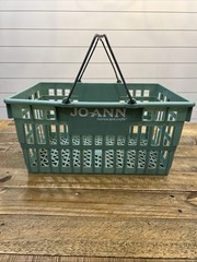 Joann Fabrics And Crafts Store Shopping Basket Mint Green Hand Carry 1990’s