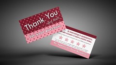 for eBay Seller Thank You For Your Purchase Cards Notes Pink Set 50 250 500 1000