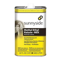 SUNNYSIDE Methyl Ethyl Ketone MEK, 1 Quart Thinning and Clean Up Solvent