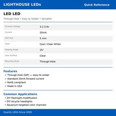 10 x LED 1 Watt Cool Clear White Star Bright Wide Angle High Power LEDs 1w w