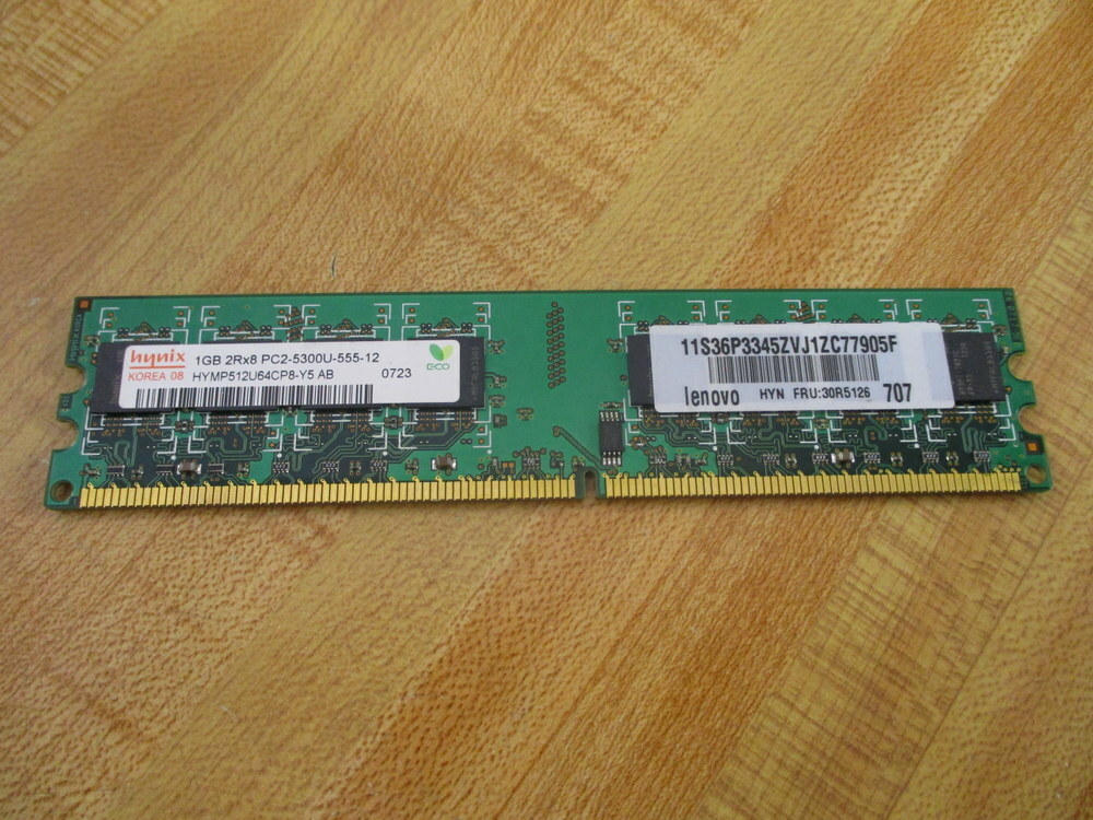 Hynix HYMP512U64CP8-Y5 AB 1GB Memory Bd PC2-5300U-555-12 W/Lenovo 707