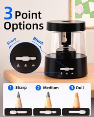 Electric Pencil Sharpener for Kids – 3 Modes, Battery Powered & USB, Tungsten…