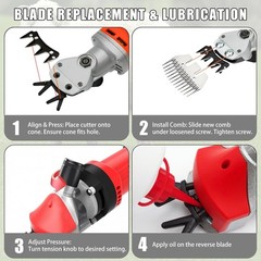 1000W Sheep Shears Electric Farm Livestock Haircut with Blades Professional Anim