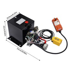 8 Quart Double Acting Hydraulic Pump 12V DC Dump Trailer Power Unit Wireless R/C