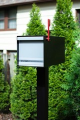 Mailmax Textured Black & Silver, Large, Galvanized Steel & Aluminum, Post-Mount