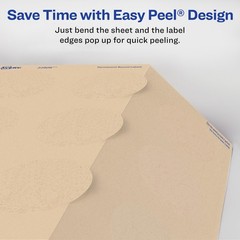Avery Kraft Brown Round Labels Sure Feed Technology 2.5 Diameter Print To The