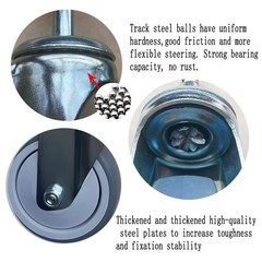 Heavy Duty 4 Inch Swivel Caster Wheels – Quiet Rubber Stem Casters Set of 4 w…