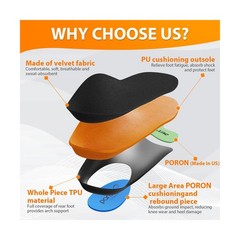 Work Boot Insoles for Standing All Day, High Arch Support Ortho… FAST USA SHIP