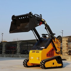 Mini Skid Steer Loader 24HP 4-in-1 Bucket 3-Stage Pump Hydraulic System Pick Up