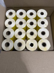 16 Rolls 4×4 Yellow Direct Thermal Poly Labels 0.75 Core 155 Per Roll 2480 Total