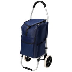 Foldable Black Shopping Trolley with WheelsWaterproof Removable Oxford Cloth Bag