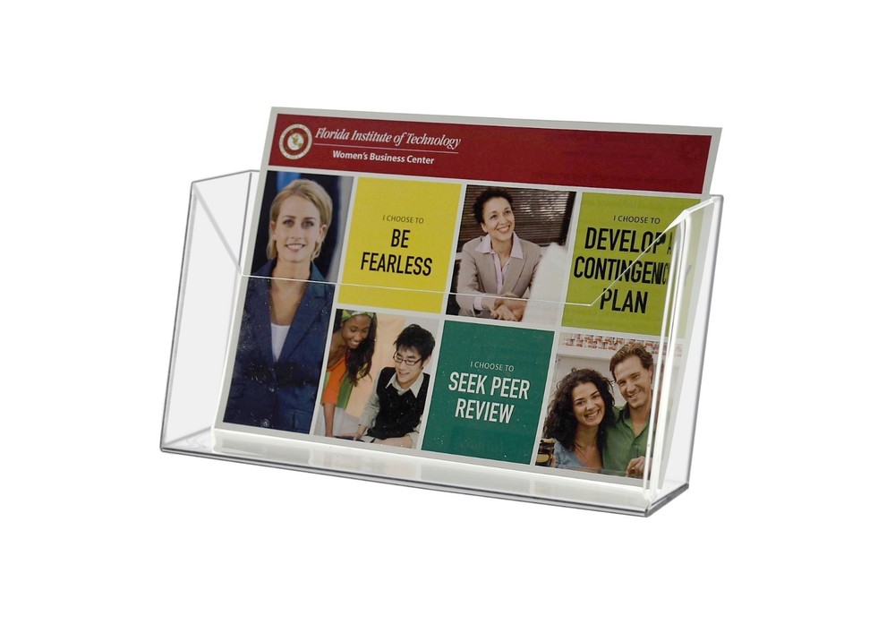 Wall Mounted 7.5″w Clear Acrylic Postcard Holder with Suction Cups