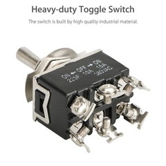 2X Toggle Switch ON/OFF/ON Heavy Duty 15A 380V DPDT 6 Terminal w/Waterproof Boot