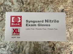 Basic Synguard Nitrile Exam Gloves NGPF 7004- XL 1 Pack of 100