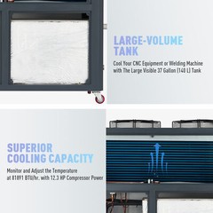 CREWORKS 37 Gal 8 Ton Air-cooled Water Chiller for Laser Cutters CNC Machines