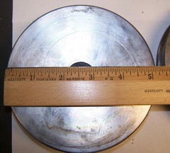 4 U Shaped Steel Wheels 5.25 inch diameter 1 inch shaft hole Heavy Duty Used