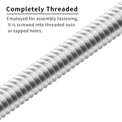 M8 X 1.25Mm X 100Mm Fully Threaded Rod 304 Stainless Steel Long All Threaded Scr