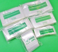 600 Zippit Reloc Bags Assortment 6 Sizes 4mil Clear 100@ H.D.Bags Zip Seal Lock
