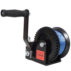 1200 LB Hand Crank Winch w/ 20 FT Strap, 2-Way Ratchet for Trailer, Boat, ATV