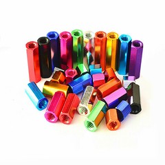 M4 M5 M6 Aluminum Hexagonal Threaded Stud Connector Rod Bar Nuts Standoff Column