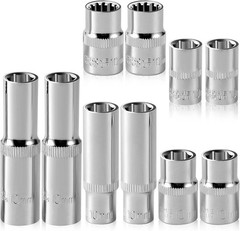 10-Piece] 10mm Socket Set, 1/4-Inch & 3/8-Inch Drive Impact Socket, 6-Point &…