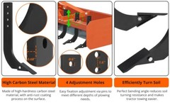 1PC 18″Box Blade Shank Tractor Scarifier Shank Teeth 4Holes for Digging Plowing