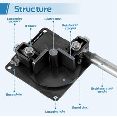 0.63 Manual Rebar Bender 200 Degrees Manual Rebar Bending Machine Metal Rod Bar