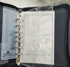 DayTimer Planner Organizer, Black Leather, 7 Ring Binder 8 x 10.5 in. Very Nice