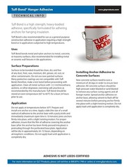 Tuff-Bond Insulation Hanger, Pin, Adhesive, Water Resistant Temp. Range 30-250 F