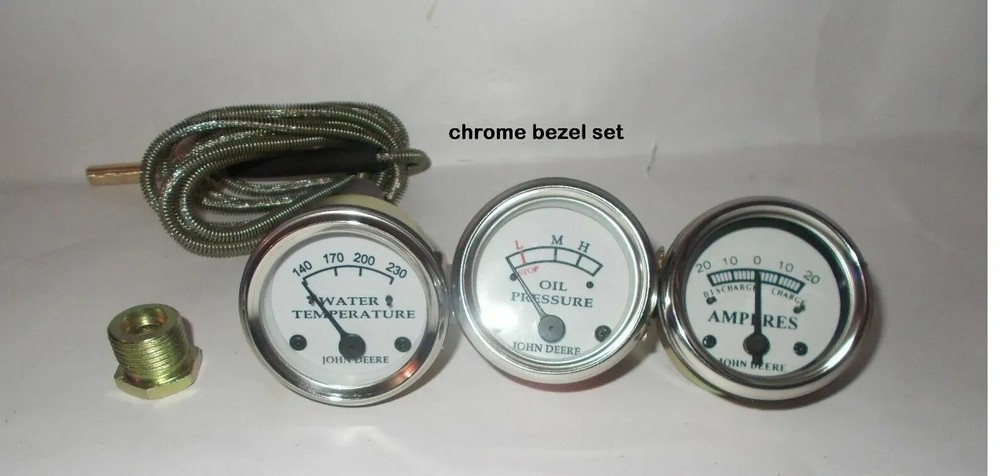 Tractor Oil Pressure, Ammeter, Temperature Gauge Set Replacement fits John Deere